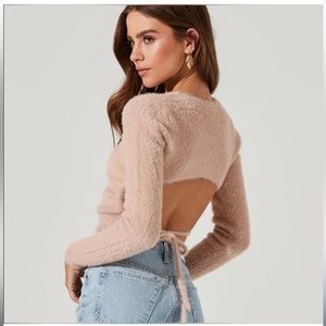 ASTR the Label Pink Open Back Sweater - XS